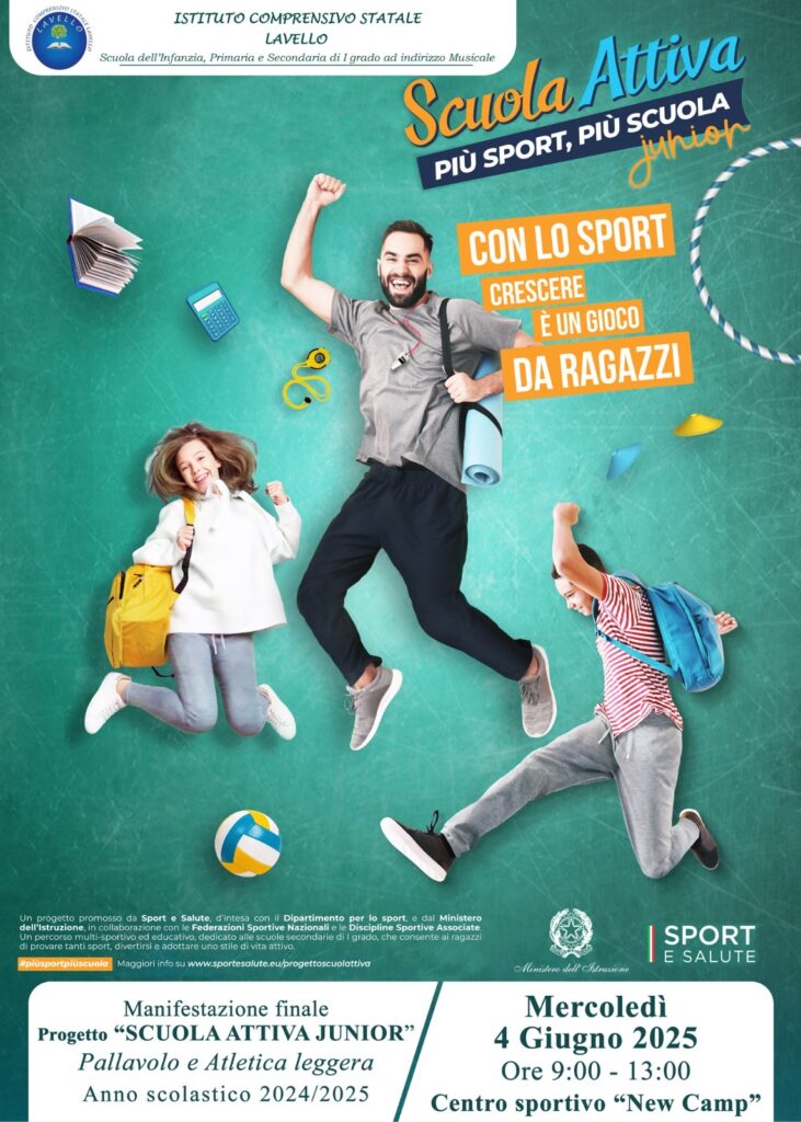 Locandina progetto Scuola Attiva Junior 2024-2025